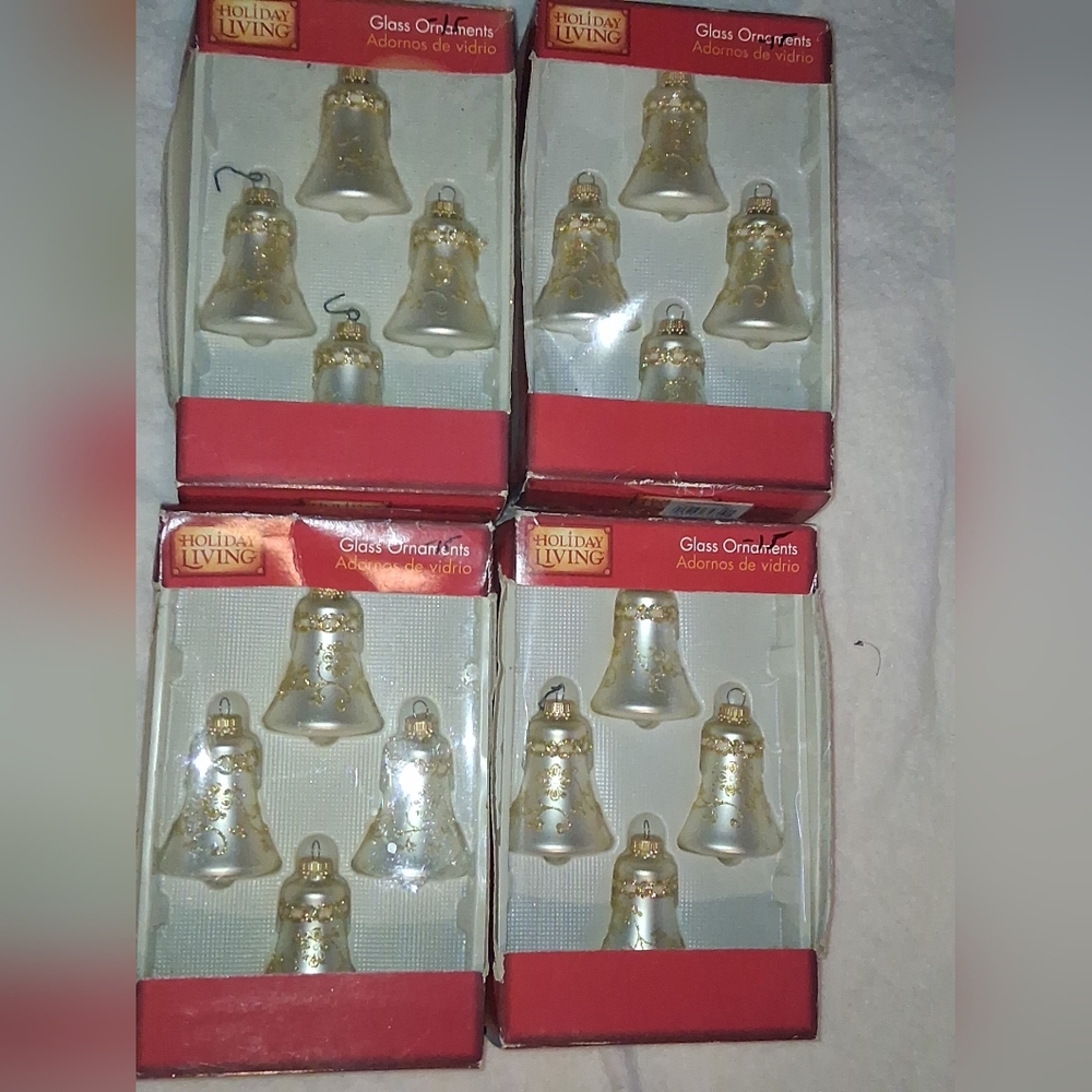 Vintage Blown Glass Bell Shaped Ornaments By Holiday Living